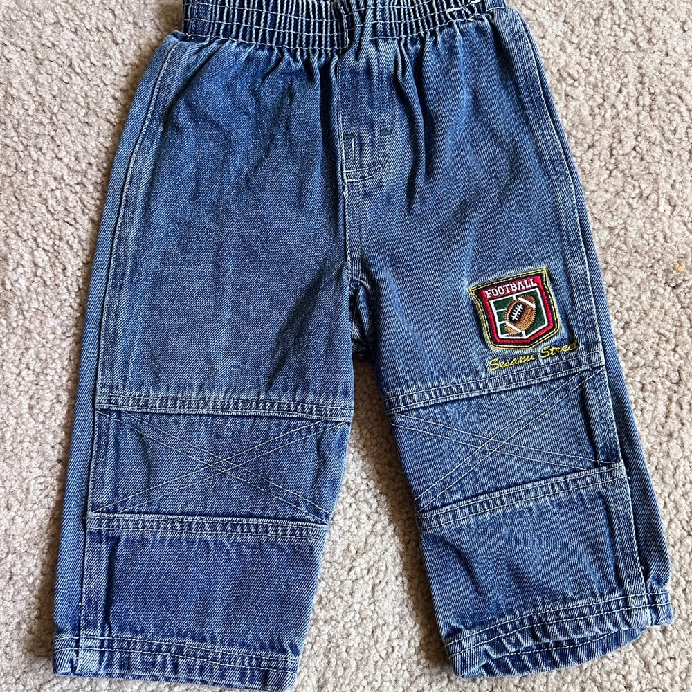 Vintage 18m Sesame Street Blue Denim Jeans Relaxed Fit